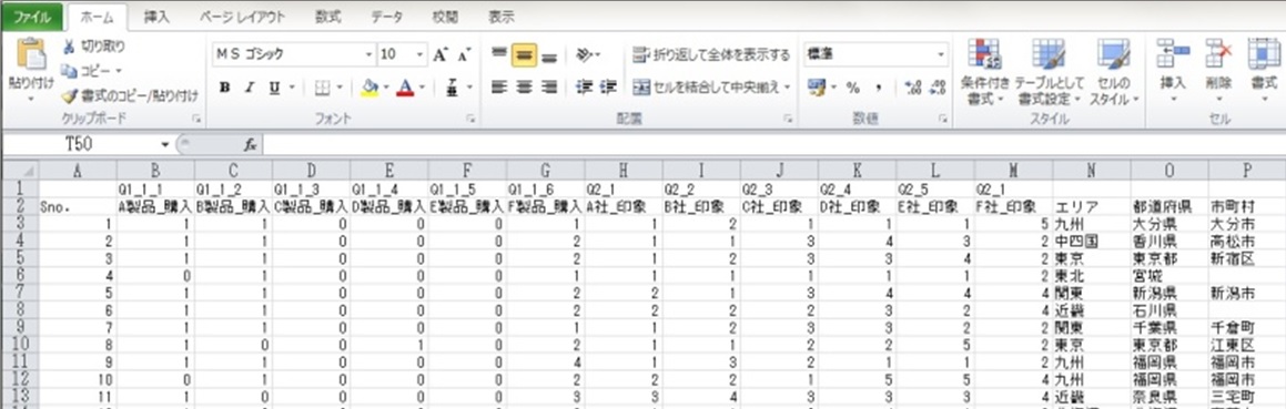 アウトプットイメージ 株式会社アイスタット 統計分析研究所